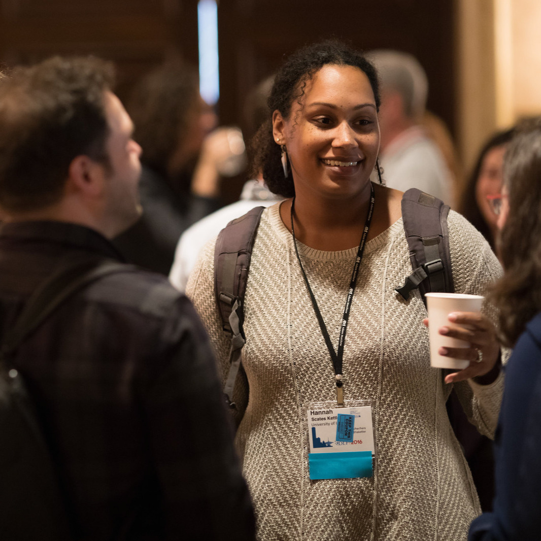 2016 DLF Forum attendees chatting during a break