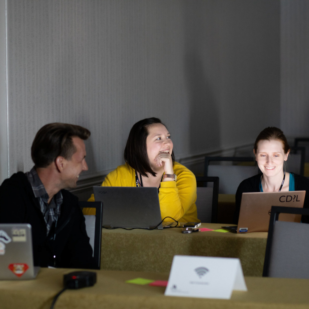 2019 Learn@DLF attendees at their laptops during a workshop