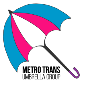 Logo for Metro Trans Umbrella Group - a graphic umbrella with blue and pink